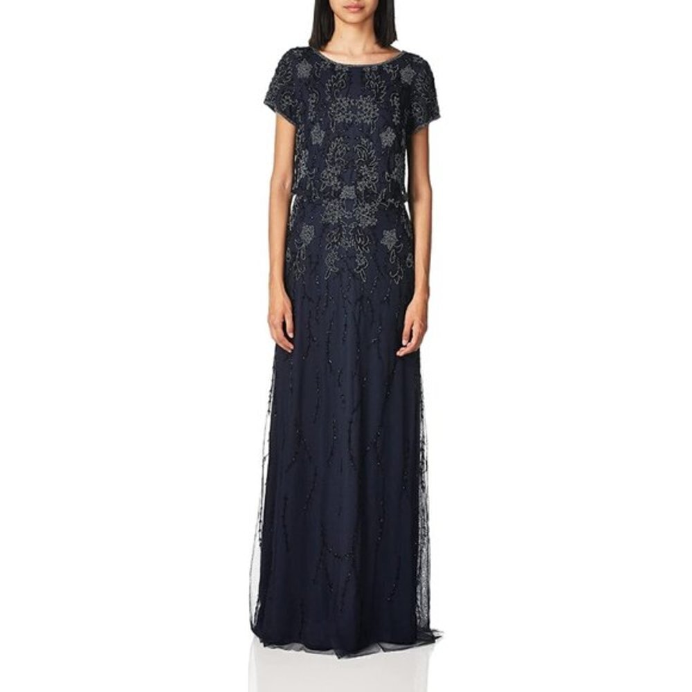Adrianna  Papell Womens Soutache Long‎ Dress